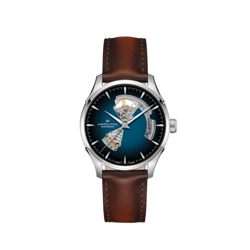 Hamilton Jazzmaster Open Heart Watch Automatic 40mm Blue Dial / Leather Strap