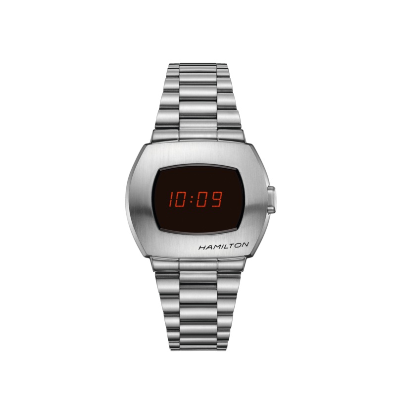 Hamilton PSR Digital Watch Quartz Black Dial / Stainless Steel Bracelet