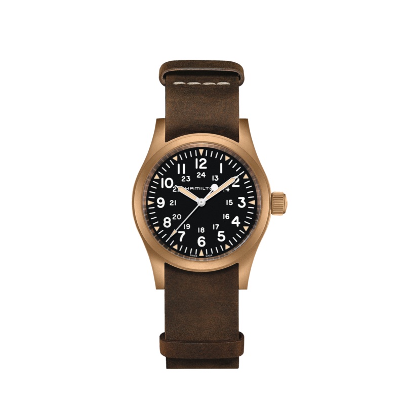 Hamilton Khaki Field Mechanical Black Dial Leather
