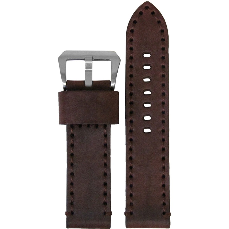 Vintage Leather Watch Band | Bronco | Brown | Brown Stitching