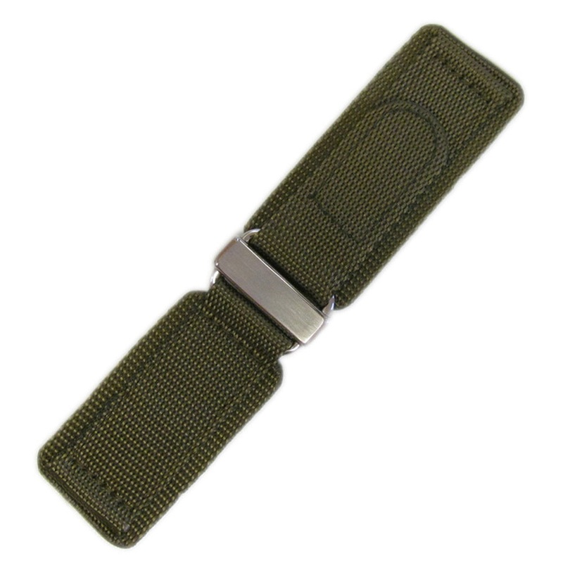 Velcro Watch Band | Olive | Stainless Steel Hardware | For Bell & Ross