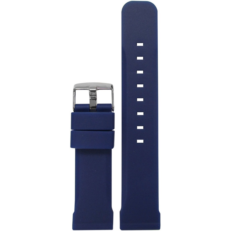 Waterproof Silicone Watch Band | Flat | Diver | Blue