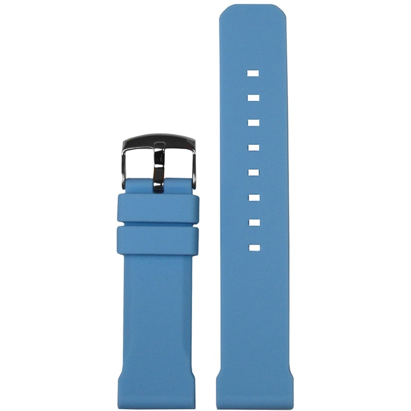 Waterproof Silicone Watch Band | Flat | Diver | Sky Blue
