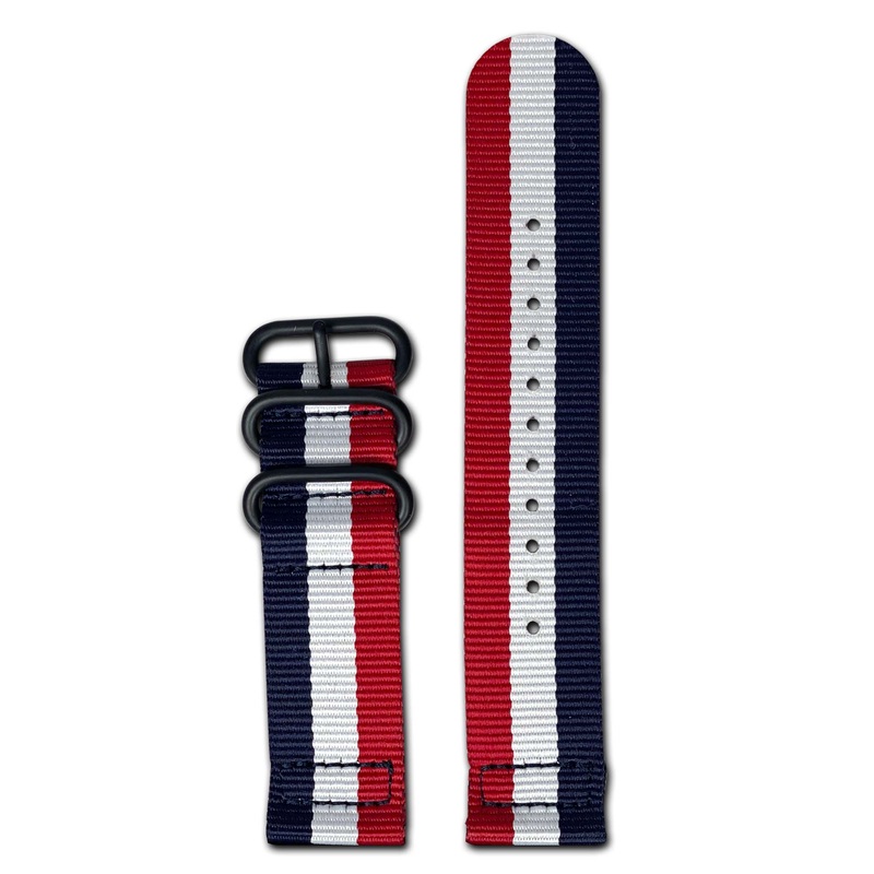 Ballistic Nylon Watch Band | Two-Piece | Patriot | PVD (Black) Hardware
