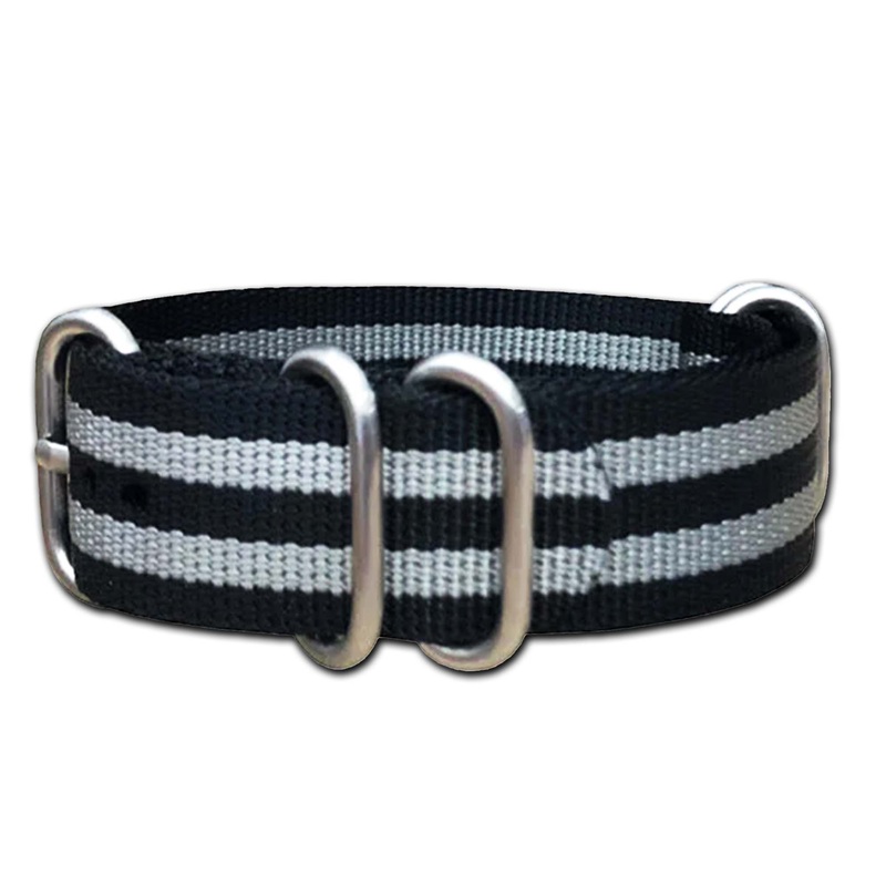 Ballistic Nylon Watch Band | 5-Ring | Bond | Brushed Hardware