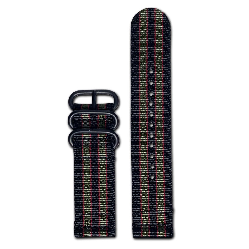 Ballistic Nylon Watch Band | Two-Piece | MI6 Bond | PVD (Black) Hardware