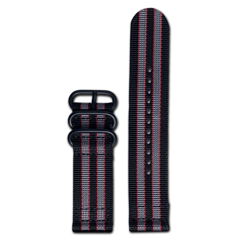 Ballistic Nylon Watch Band | Two-Piece | MI6 II Bond | PVD (Black) Hardware