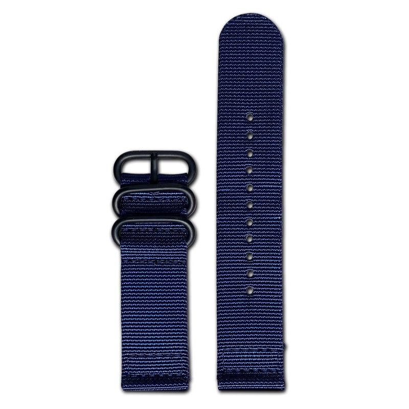 Ballistic Nylon Watch Band | Two-Piece | Navy | PVD (Black) Hardware