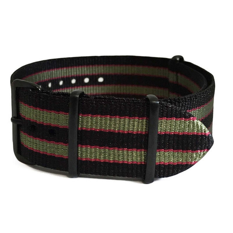 Ballistic Nylon Watch Band | 4 Square Ring | Spec Ops | PVD (Black) Hardware