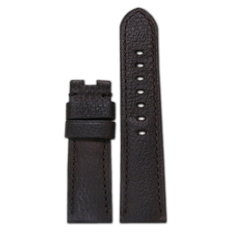 Deep Oil Vintage Leather Watch Band | Dark Brown | Match Stitch | for Panerai Deploy