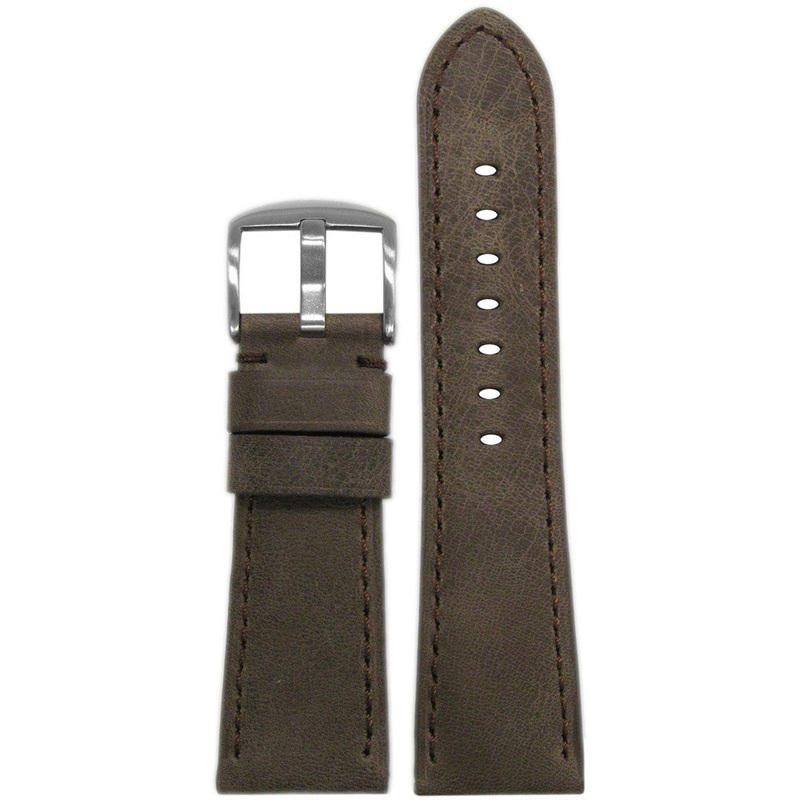 Distressed Vintage Leather Watch Band | Brown | Match Stitch | for Panerai Radiomir