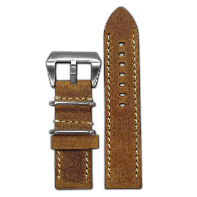 Vintage Leather Watch Band | “Skymaster” | Rou | Off-White Stitch