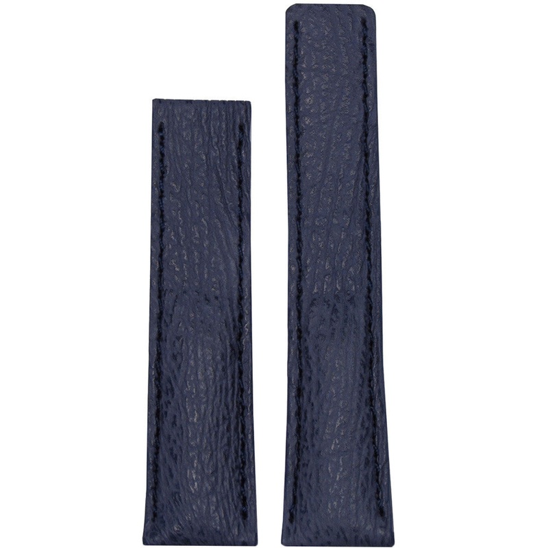 Genuine Shark Watch Band | Blue | Black Stitch | for Breitling Deploy