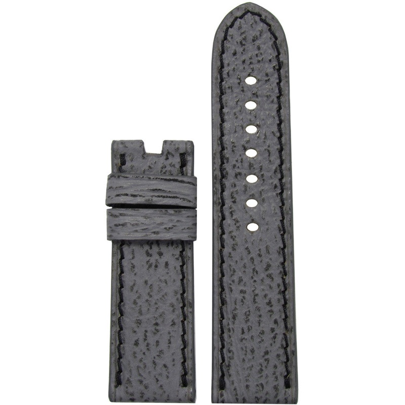 Genuine Shark Watch Band | Stone | Black Stitch | For Panerai Deploy