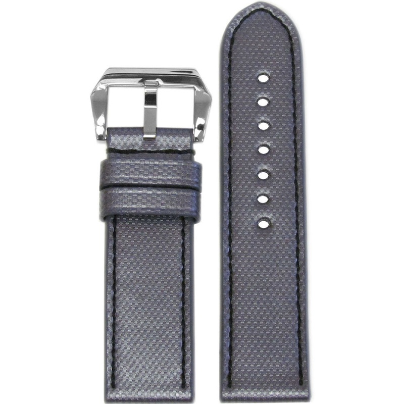 “KVLR” Style Synthetic Watch Band | Waterproof | Carbon Grey | Black Stitch