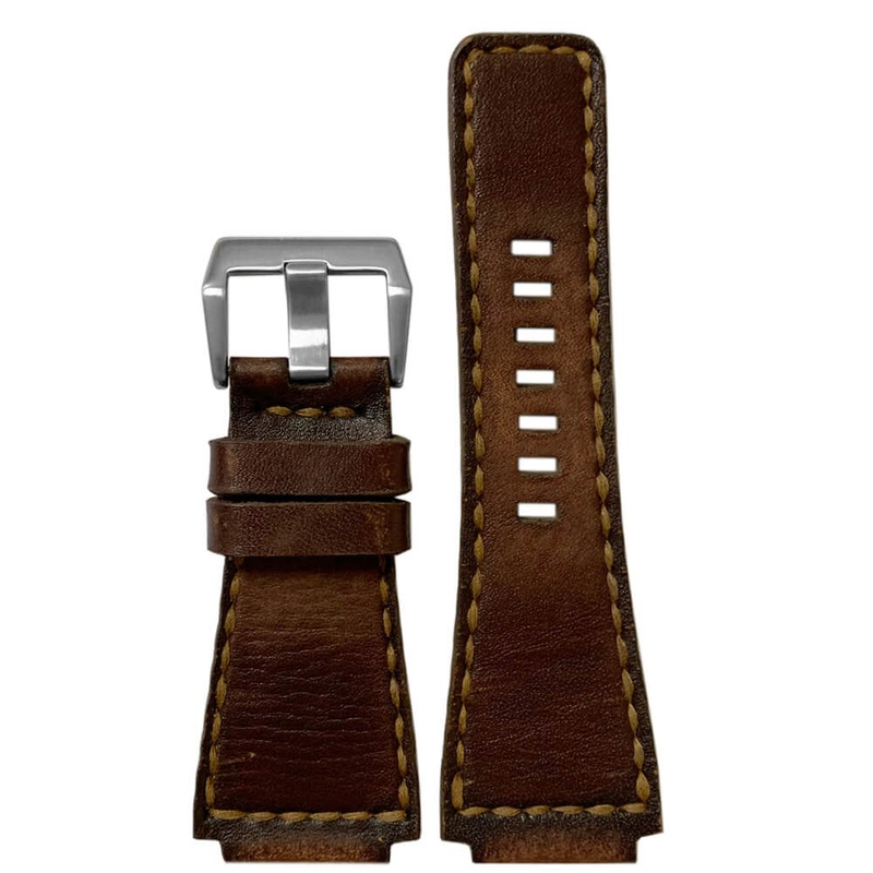 Vintage Leather Watch Band | Caitlin | Brown | Handmade | Gunny Straps | for Bell & Ross