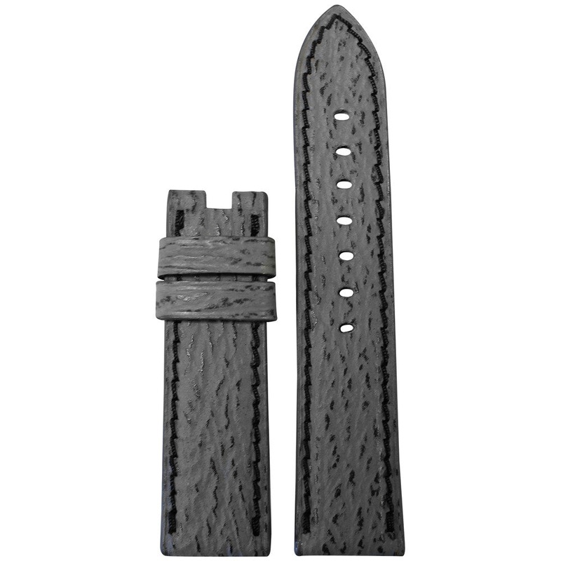 Genuine Shark Watch Band | Grey | Black Stitch | For Panerai Deploy