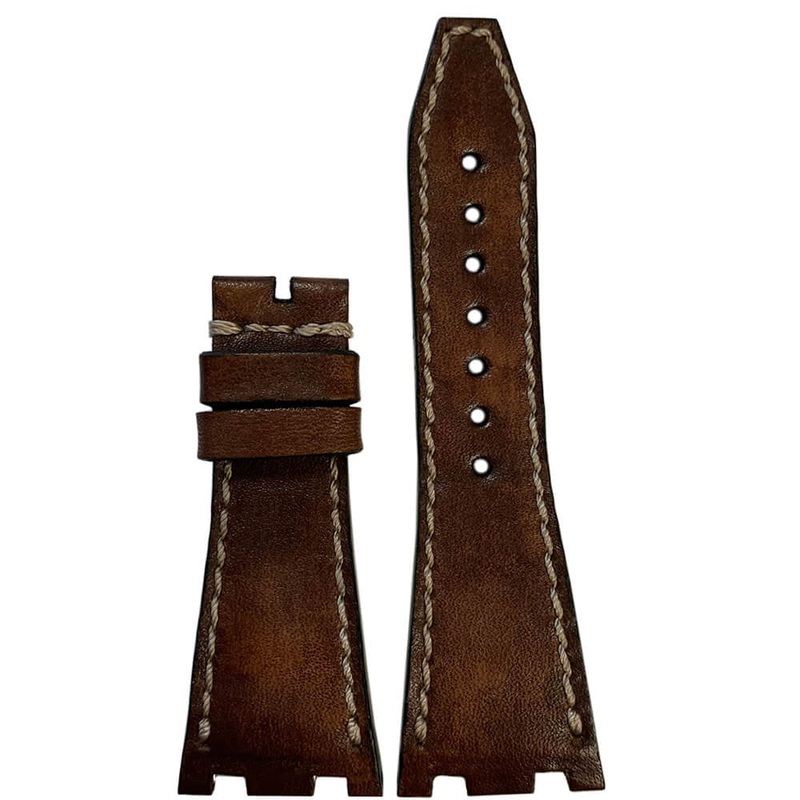 Vintage Leather Watch Band | Panettone | Cream Stitch | for 42MM AP Royal Oak Offshore (Pin Buckle)