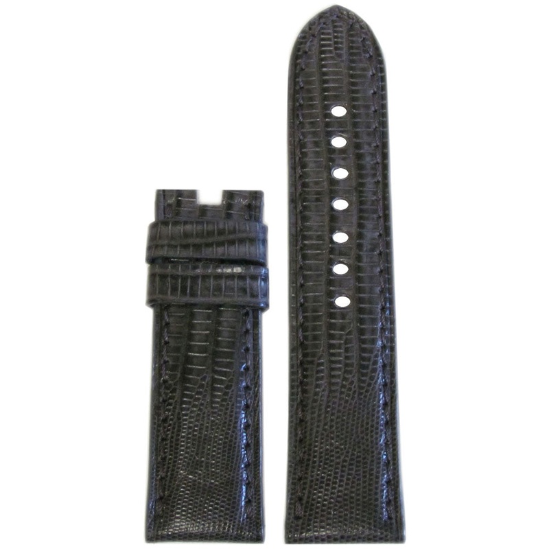 Genuine Teju Lizard Watch Band | Stone | Match Stitch | For Panerai Deploy