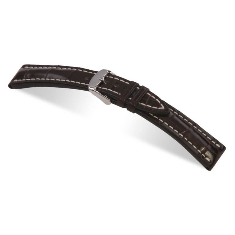 Genuine Alligator Watch Band | Jet | Mocha | For Breitling