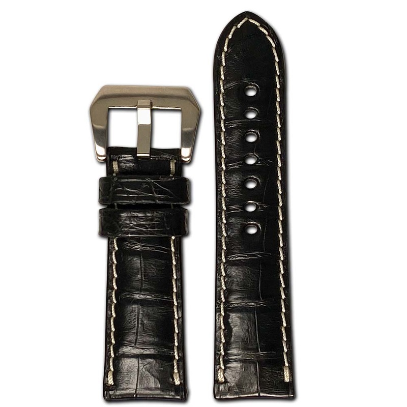 Genuine Alligator Watch Band | Modena | Black | For Panerai