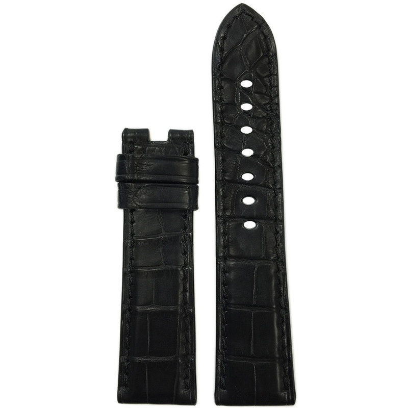 Genuine Alligator Watch Band | Matte | Black | Hand Stitch | For Panerai Deploy