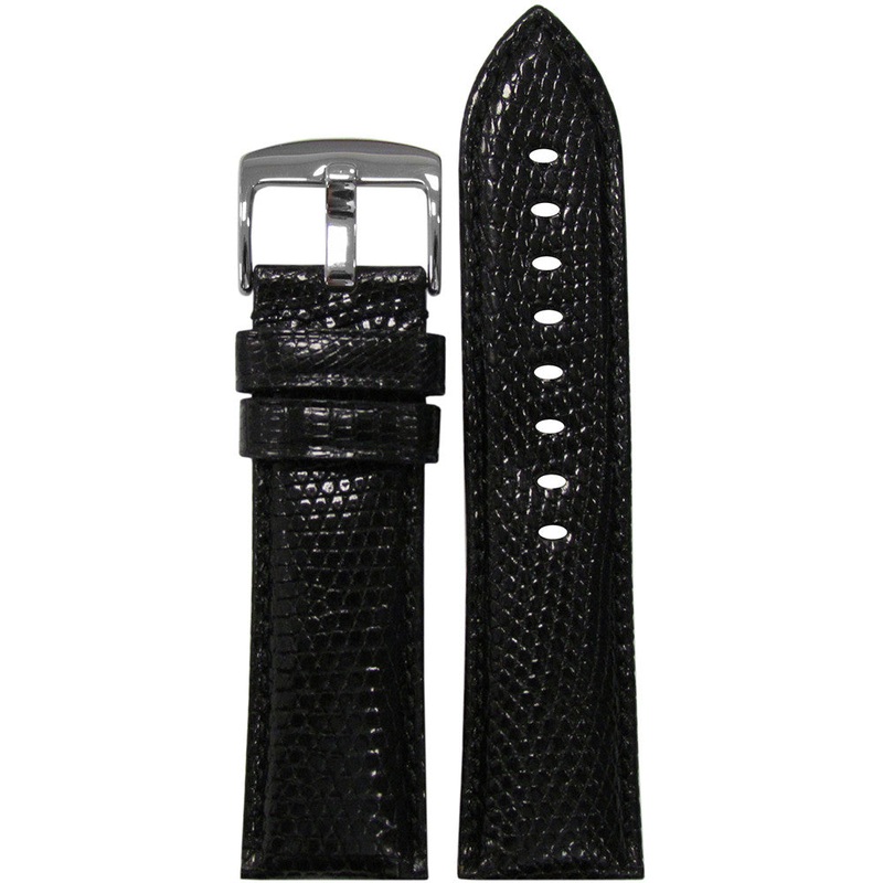 Genuine Lizard Watch Band | Black | Colored Stitch | for Panerai Radiomir