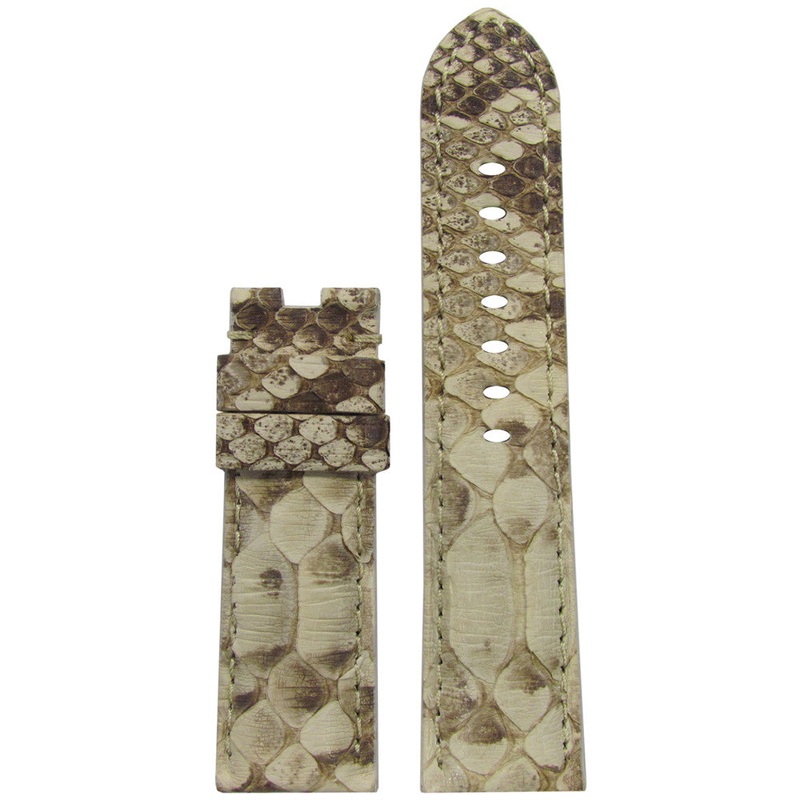 Java Rock Python Watch Band | Bone | Match Stitch | for Panerai Deploy