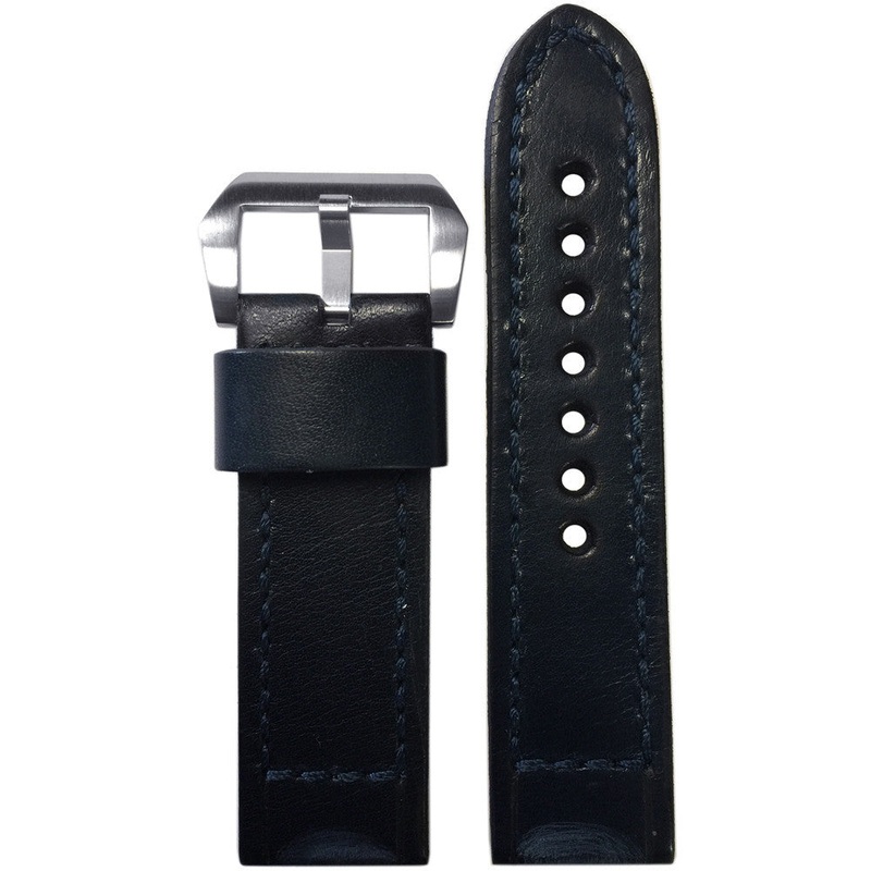 Vintage Leather Watch Band | Dark Navy | Box Stitch | For Panerai