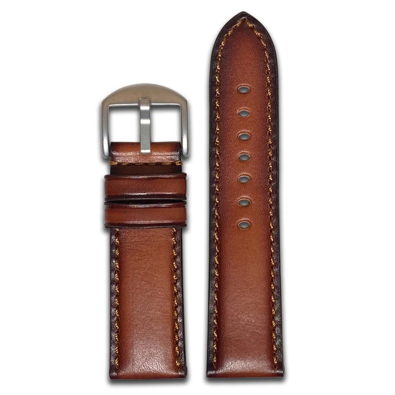 Oak Leather Watch Band | Tobacco | Match Stitch | For Panerai