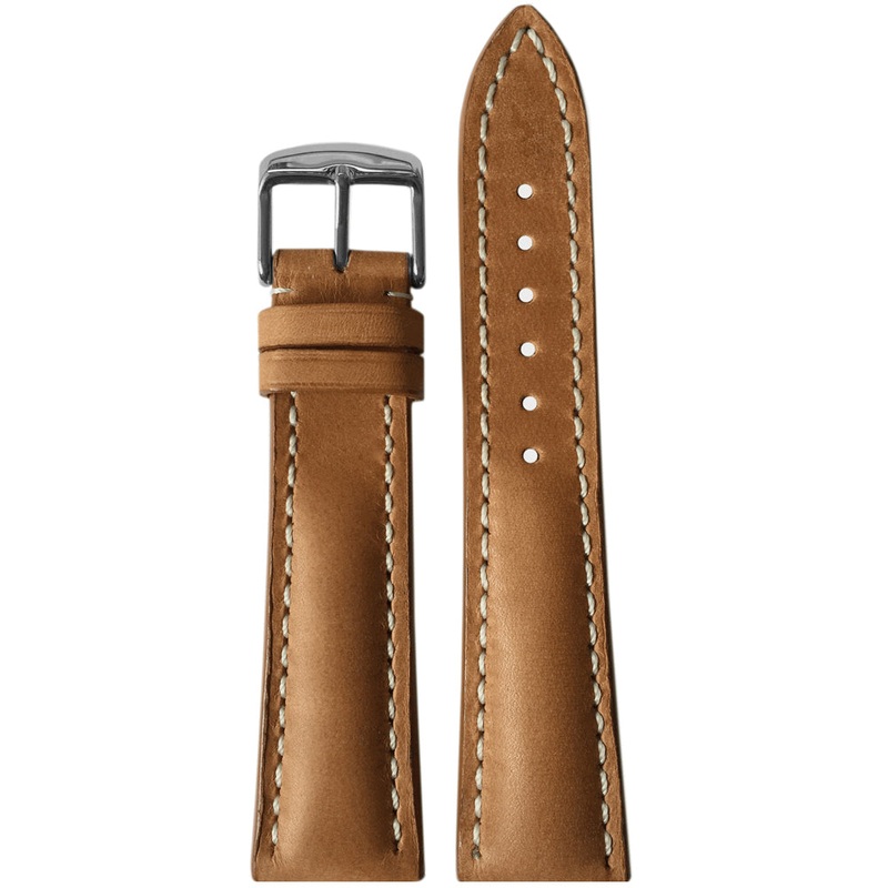 Vintage Leather Watch Band | Sand | White Stitch | For Breitling