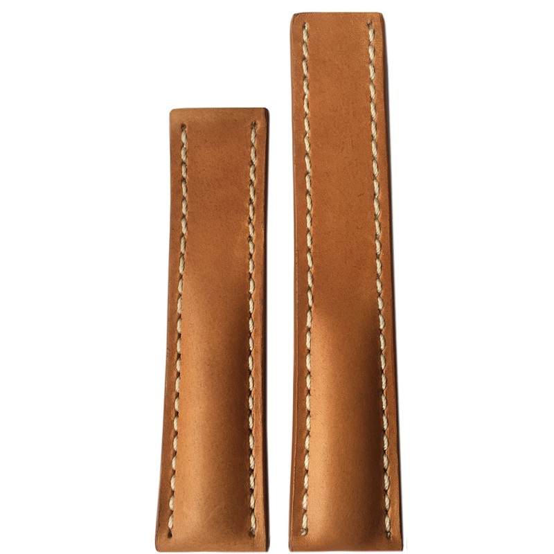 Distressed Vintage Leather Watch Band | Sand | White Stitch | For Breitling Deploy