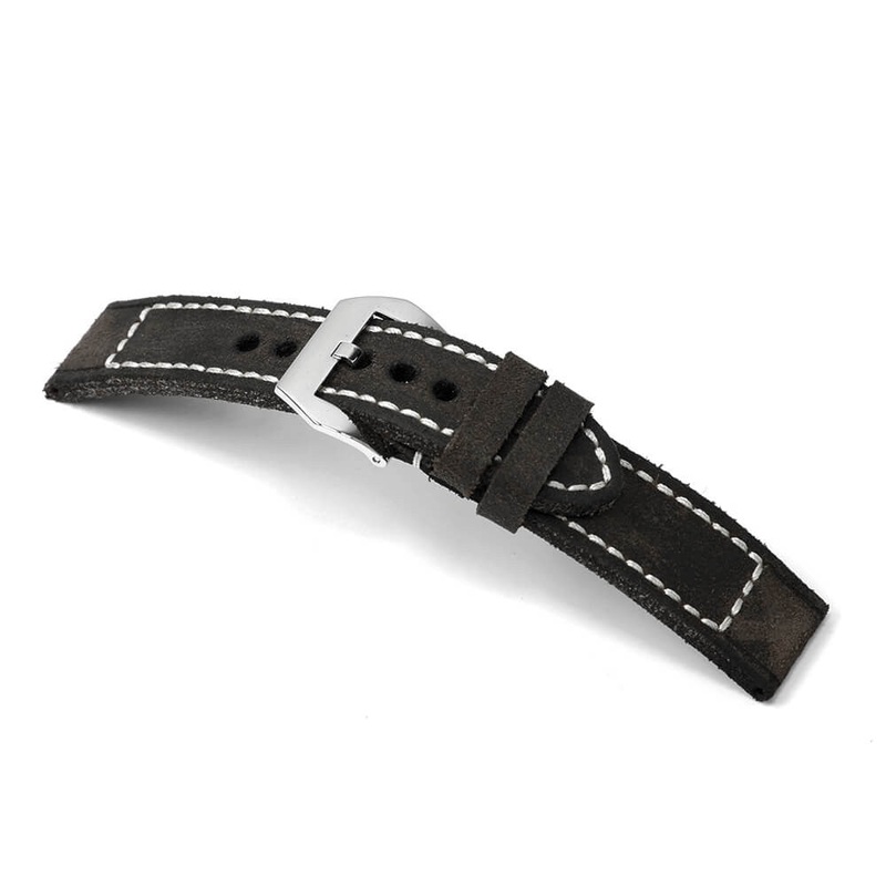 Genuine Vintage Leather Watch Band | Liverpool | Black | For Panerai
