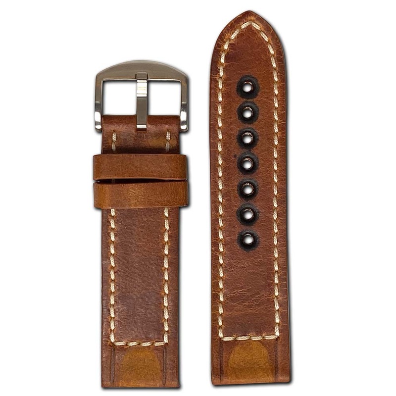 Genuine Vintage Leather Watch Band | Liverpool | Cognac | For Panerai