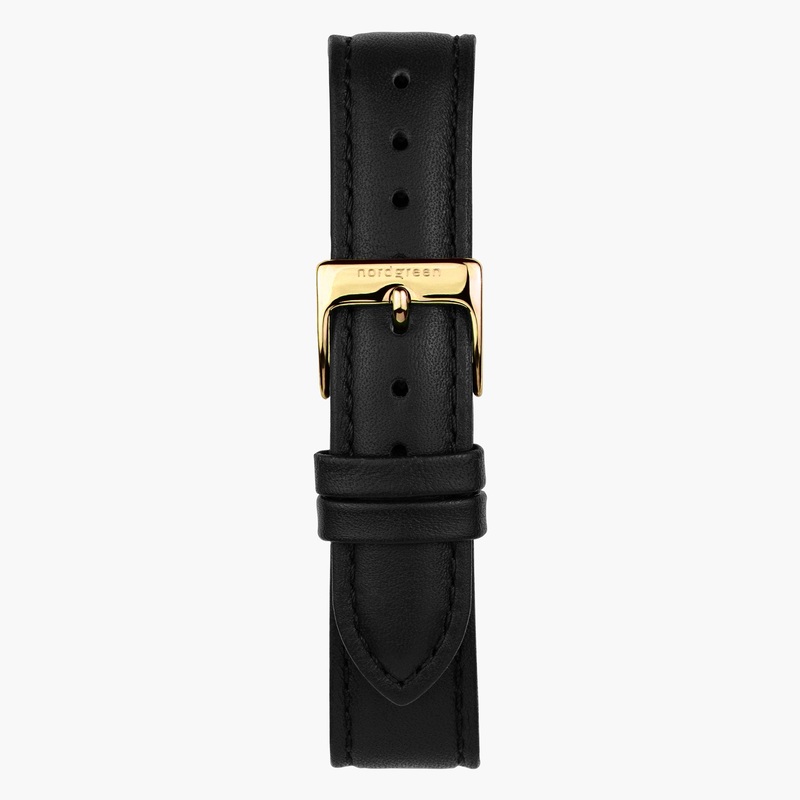 Black Leather Strap – Gold
