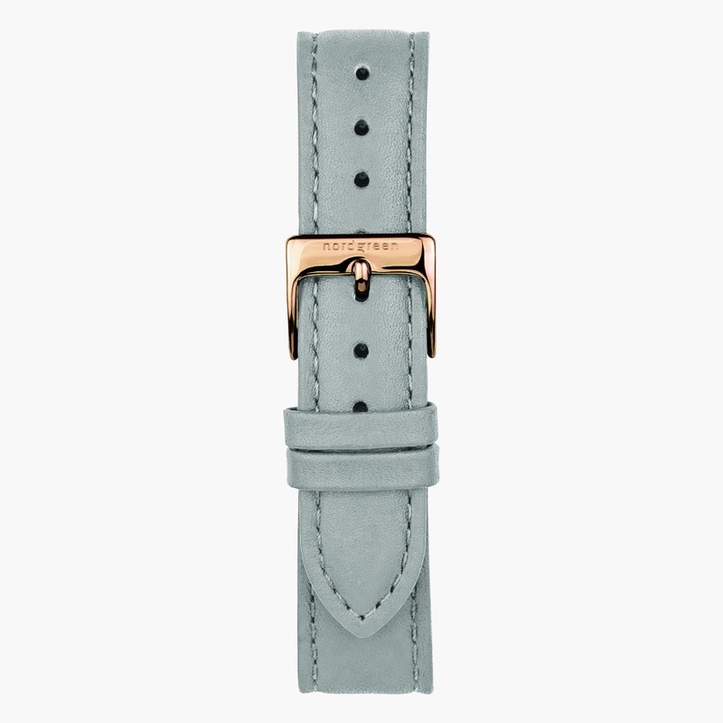 Dove Grey Vegan Leather – Rose Gold