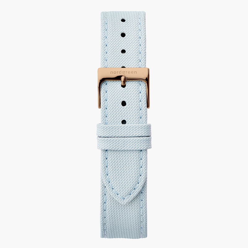 Light Blue Nylon – Rose Gold