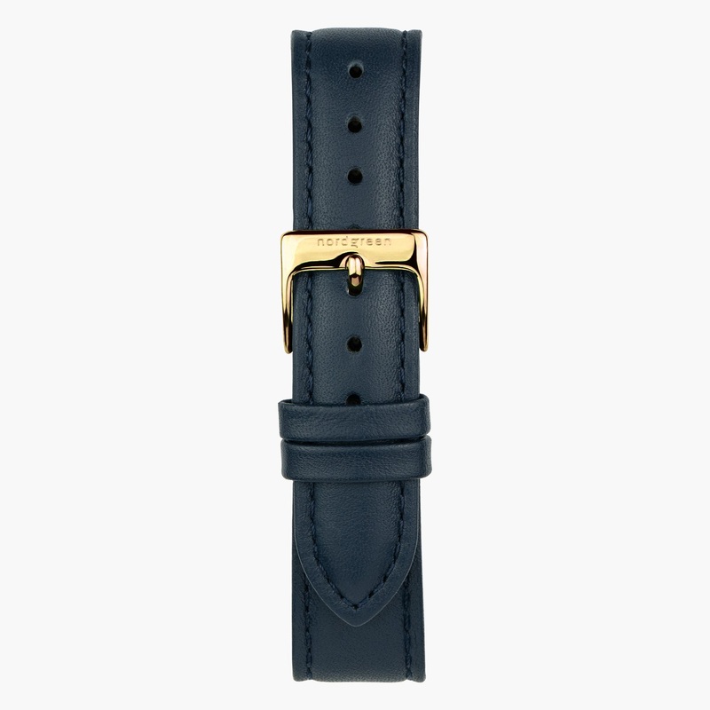 Navy Leather XL – Gold