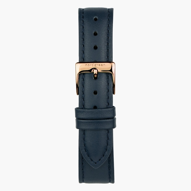 Navy Leather XL – Rose Gold