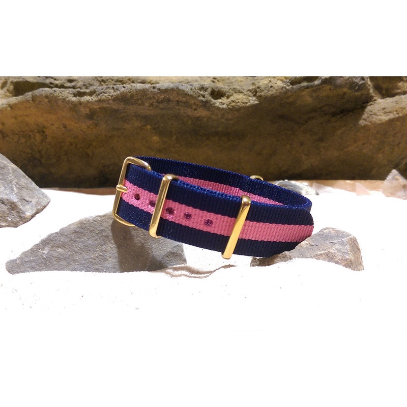 Gentleman III Ballistic Nylon Watch Strap w/ Gold Hardware 20mm