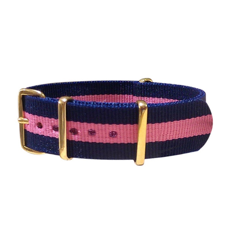 Gentleman III Ballistic Nylon Watch Strap w/ Gold Hardware 20mm