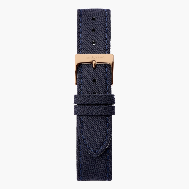 Navy Recycled Nylon – Rose Gold