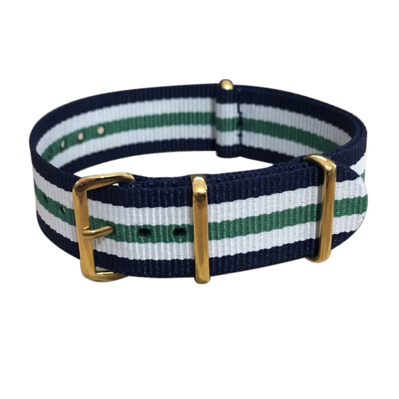 Aurora II | Navy & White & Green | One-Piece | Nylon | Gold Hardware