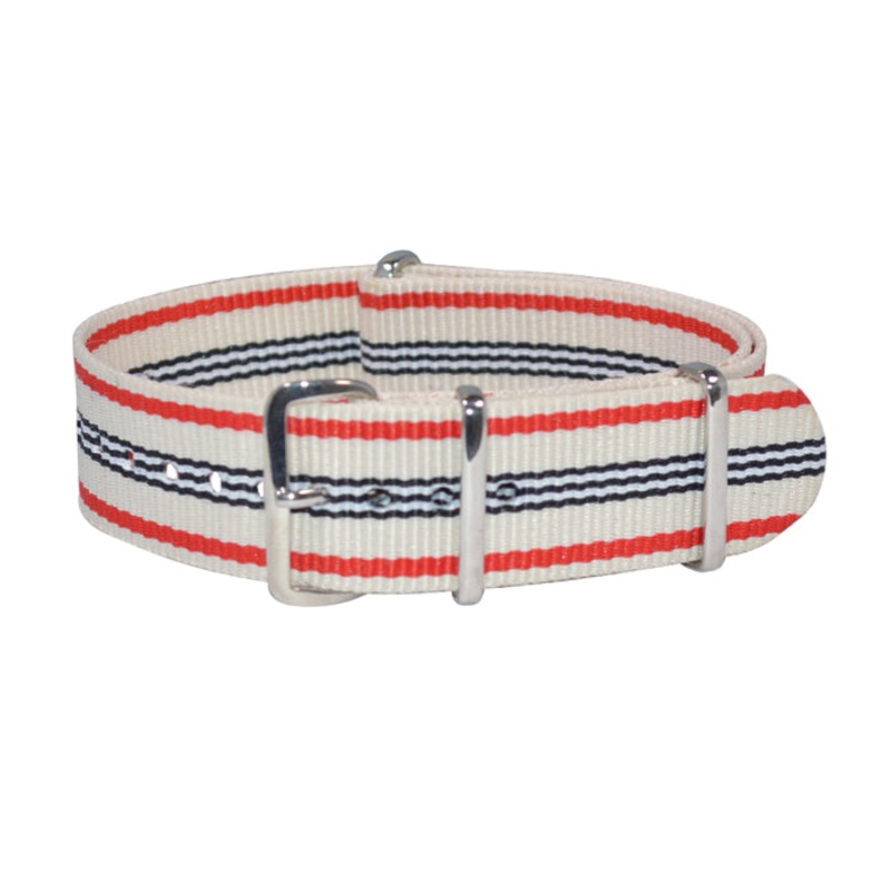 Colonial | White & Red & Navy | One-Piece | Nylon | Polished Hardware