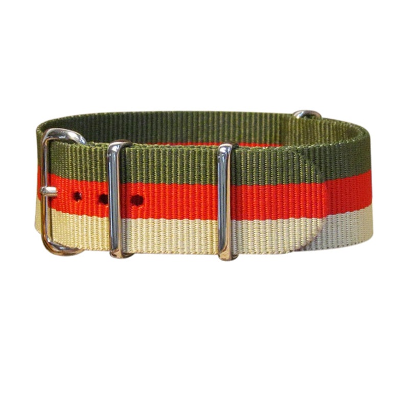 Lieutenant | Olive & Red & Cream | One-Piece | Nylon | Polished Hardware