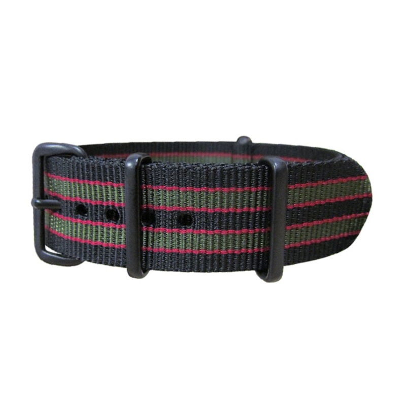 MI6 Bond | Black & Olive & Red | One-Piece | Nylon | PVD Hardware