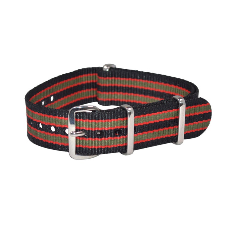 MI6 Bond III | Black & Olive & Crimson | One-Piece | Nylon | Polished Hardware