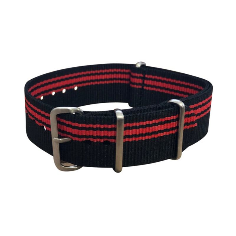 Moto Italia | Black & Red | One-Piece | Nylon | Brushed Hardware