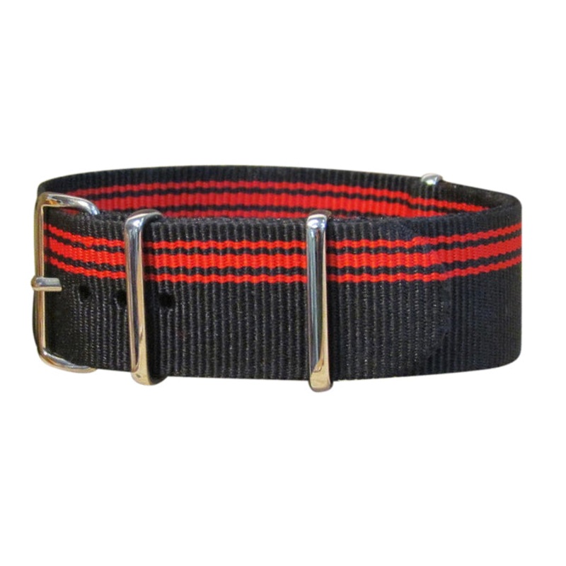 Moto Italia | Black & Red | One-Piece | Nylon | Polished Hardware