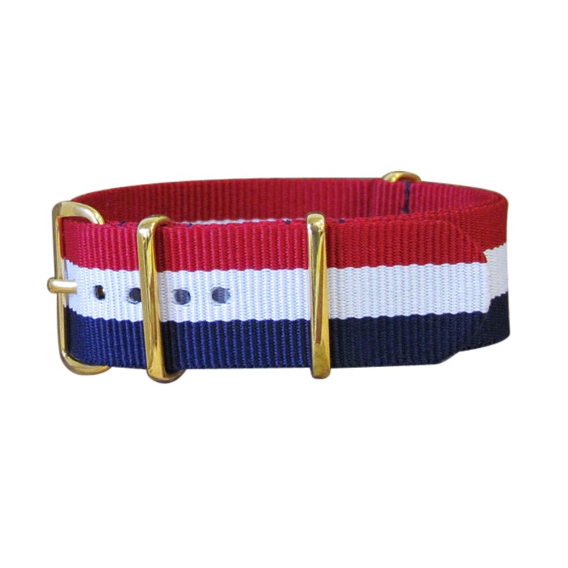 Patriot | Red & White & Blue | One-Piece | Nylon | Gold Hardware